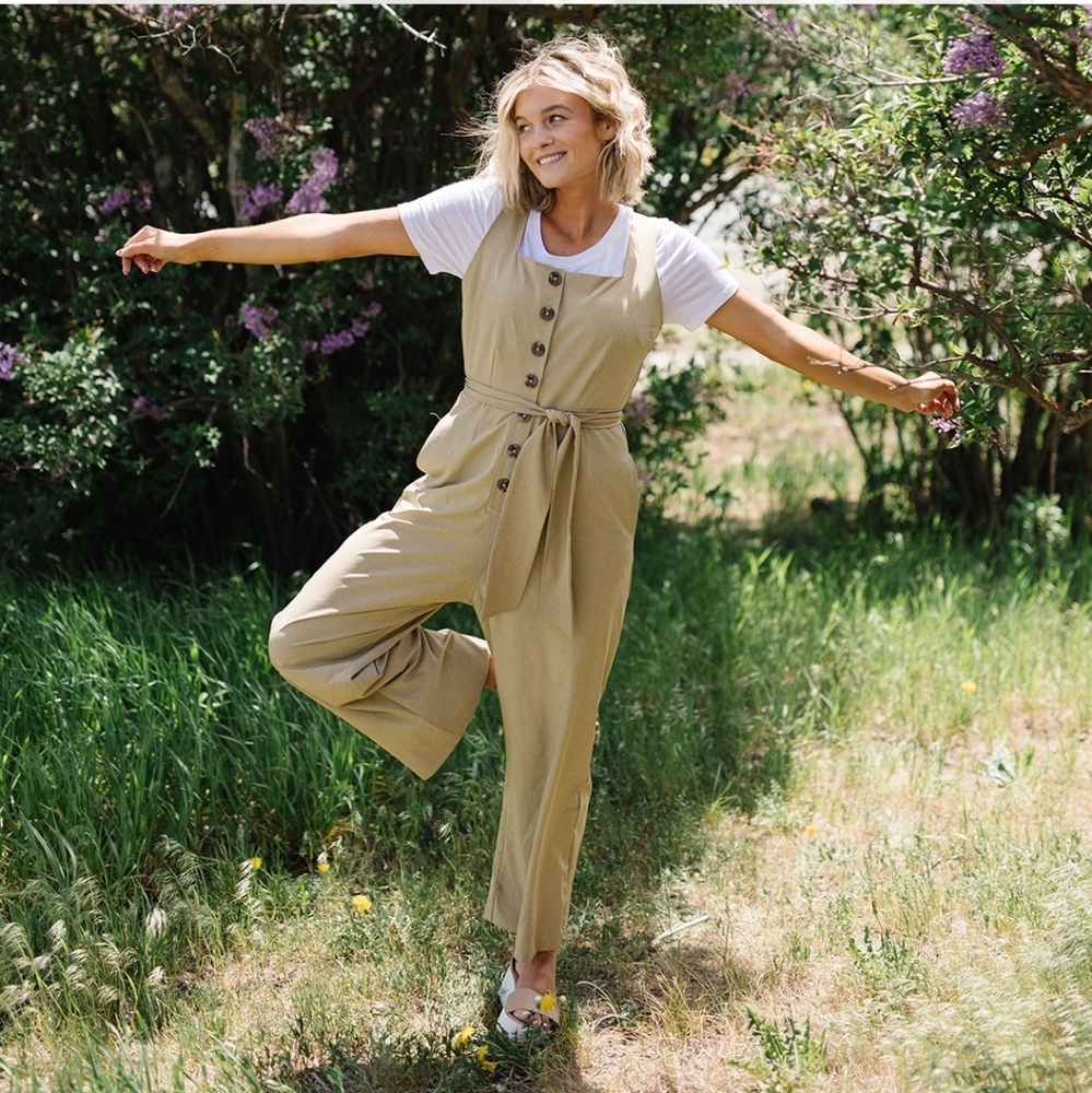 Albion Buttoned Up Overall Jumpsuit